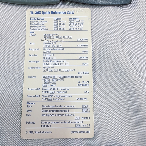 Texas Instruments TI-30X Scientific Calculator Works Made In Italy 1992 - Picture 5 of 12